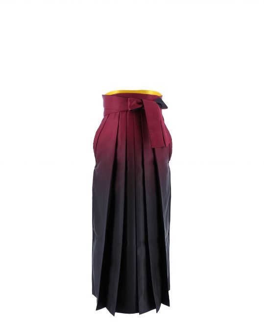卒業式袴単品レンタル[無地]赤紫×黒ぼかし[身長143-147cm]No.555